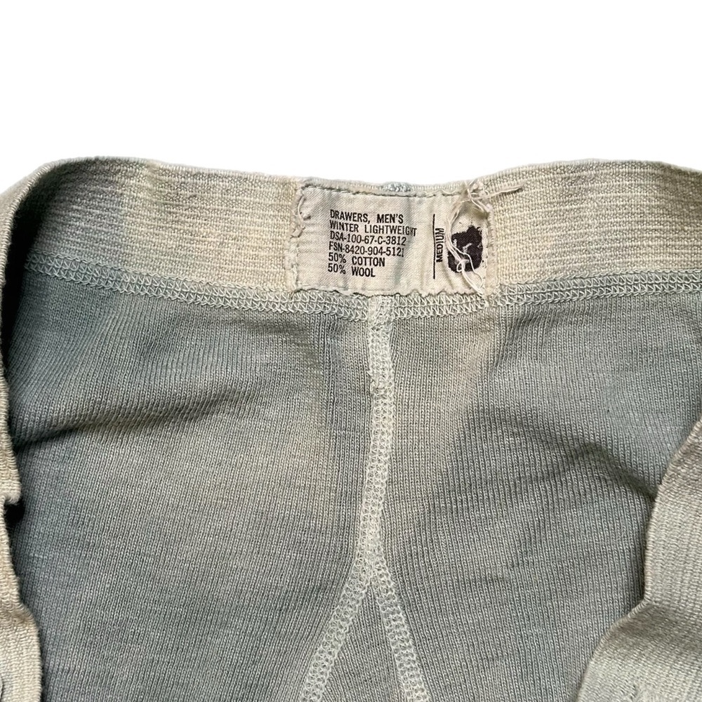 Vintage Mens Wool And Cotton Long John Bottoms - Picture 2 of 7